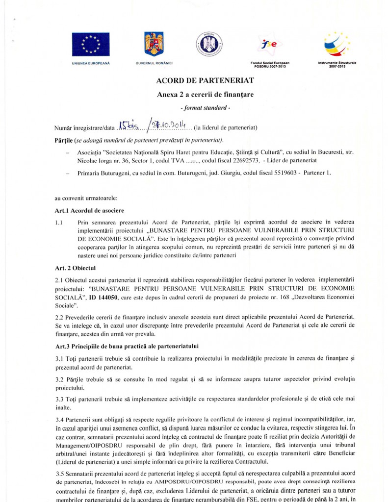 Acord parteneriat